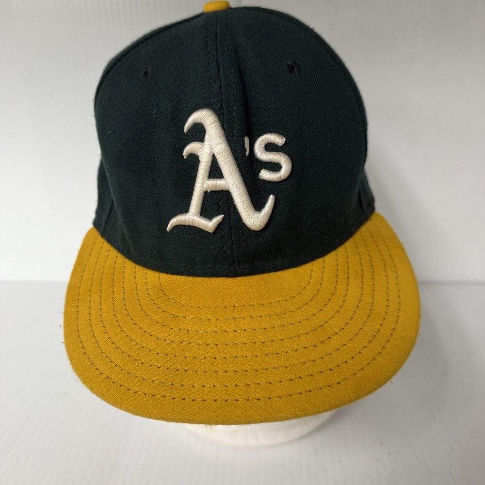 New Era Oakland A's Hat Unisex Adult 7 1/4 Green Good Fitted 59FIFTY Wool MLB